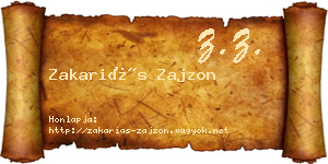 Zakariás Zajzon névjegykártya